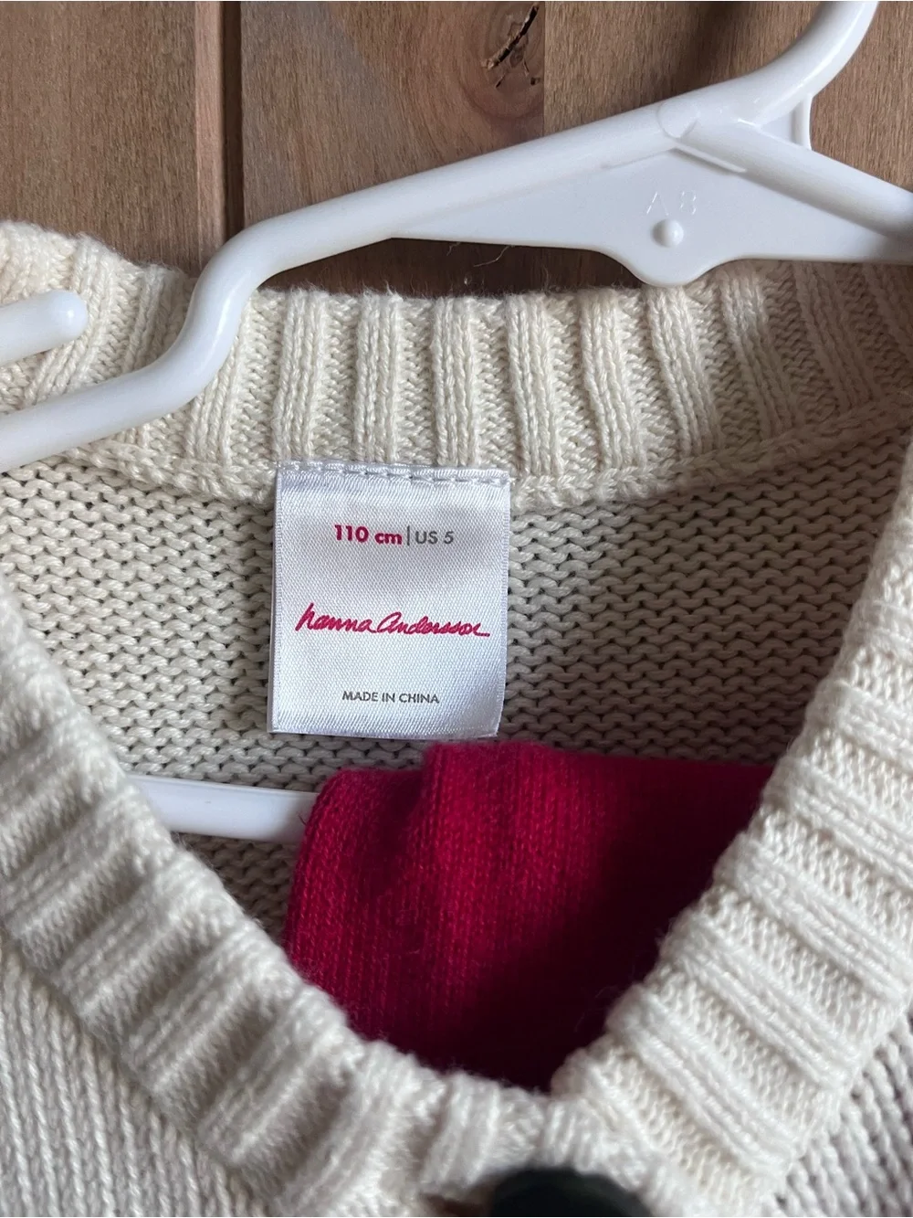 Hanna Andersson Girls' Ecru Knit Bobble Cardigan with Fair Aisle leggings - 5T